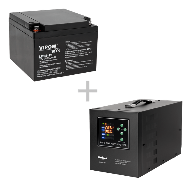 ДБЖ Rebel RB-4030 1200W 12V/230V з чистою синусоїдою - Фото 8 ДБЖ Rebel RB-4030 1200W 12V/230V з чистою синусоїдою - изображение 8