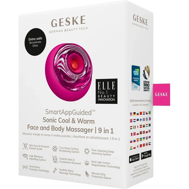 Массажер для лица GESKE Sonic Cool&Warm Face and Body Massager 9в1 Magenta (HB0197) [176787] - изображение 6