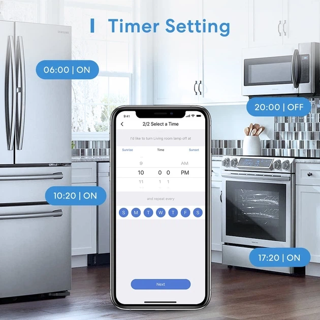 Розумний WiFi вимикач Meross Matter 16A з лічильником енергії, Alexa, Apple Home, Google Home, Home Assistant, 2 шт. - зображення 5