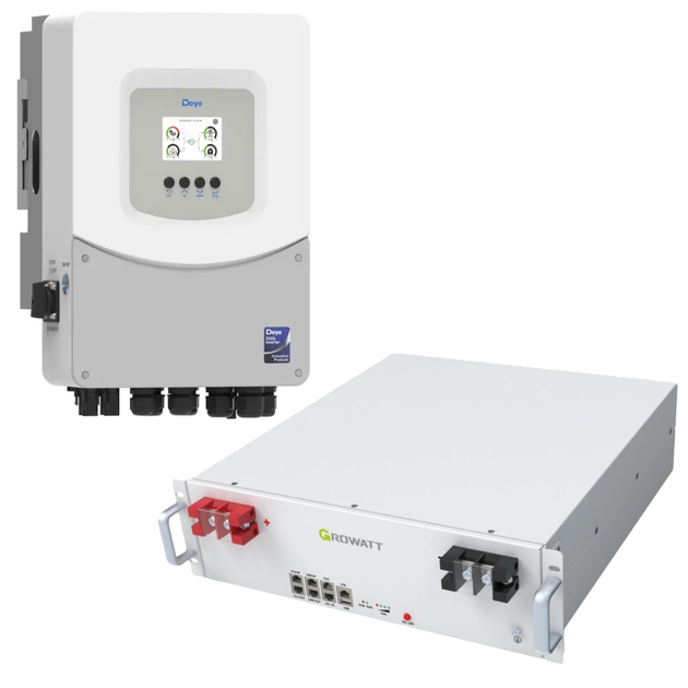 Комплект автономного енергопостачання Deye 6 кВт SUN-6K-SG06LP1-EU-BM2 + Growatt HOPE 5.0L-B1 5.12 кВт·год - зображення 2