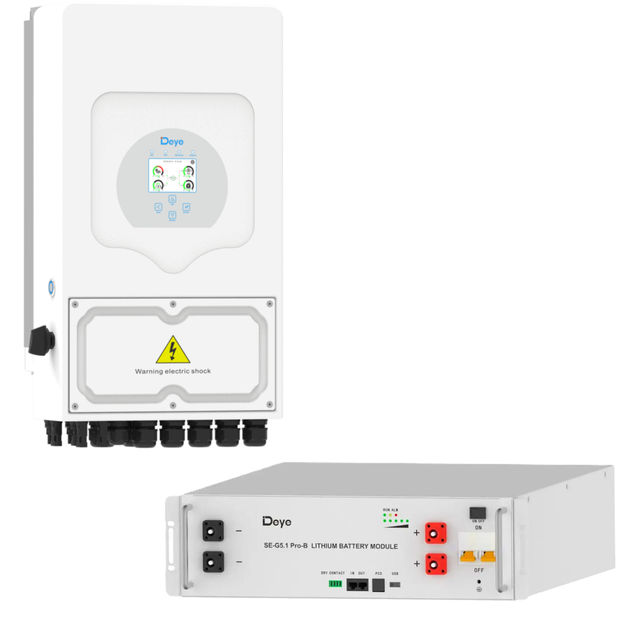 Комплект автономного енергопостачання Deye 3.6 кВт SUN-3.6K-SG05LP1-EU-AM2-P + Deye SE-G5.1 Pro-B 5.12 кВт·год - зображення 2
