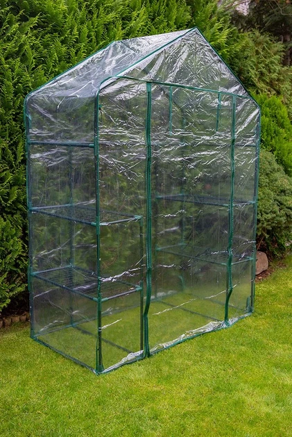 Складной парник Neo Tools 195x143x73 см с 4 полками, ПВХ пленка, зеленый цвет - изображение 2