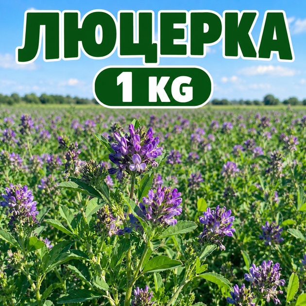 Люцерна Надія 1 кг - Фото 1 Люцерна Надія 1 кг - зображення 1