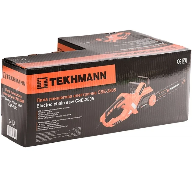 Электрическая цепная пила Tekhmann CSE-2805, мощность 2800 Вт, длина холста 40 см, вес 52 кг - изображение 7