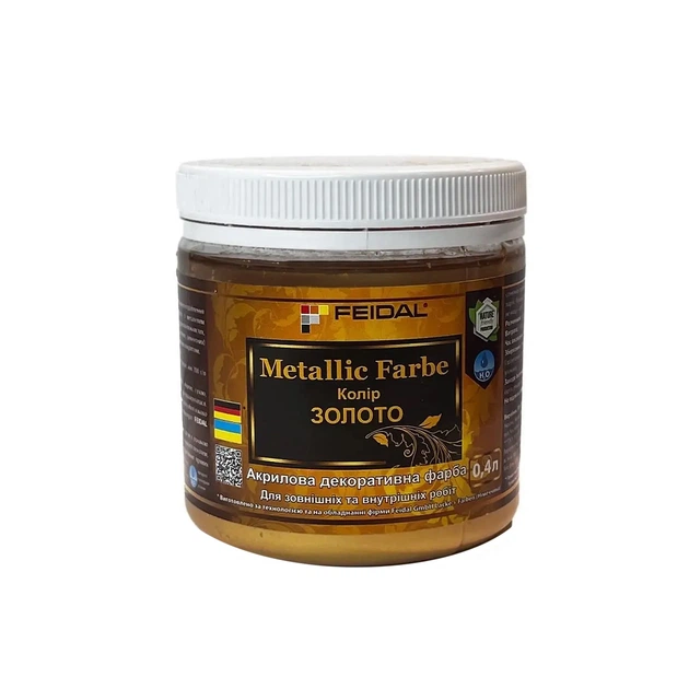 Декоративна фарба Feidal Metallic Farbe Золото 0,4 л - Фото 1 Декоративна фарба Feidal Metallic Farbe Золото 0,4 л - зображення 1