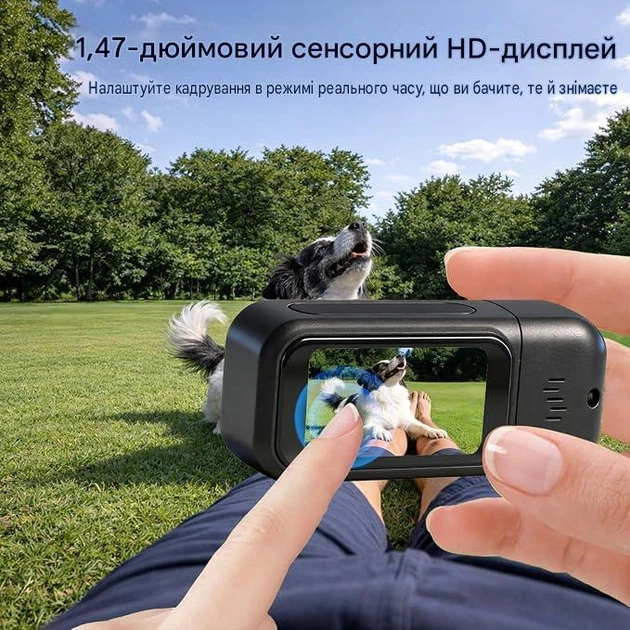Міні екшн-камера VITUZON H91 1080P 64 ГБ POV з екраном 1,47″, кріпленнями та водозахисним боксом - зображення 7