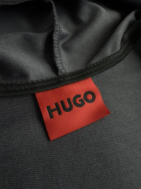 Весняно-осінньо-літній Костюм (бавовна) Hugo, чоловічий, зіп худі-штани лампас графітовий, розмір M - изображение 6