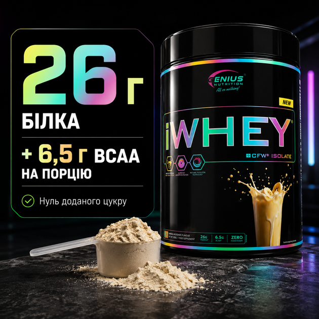 Протеїн ізолят Genius Nutrition iWhey isolate, 900 г., Кокос - зображення 3