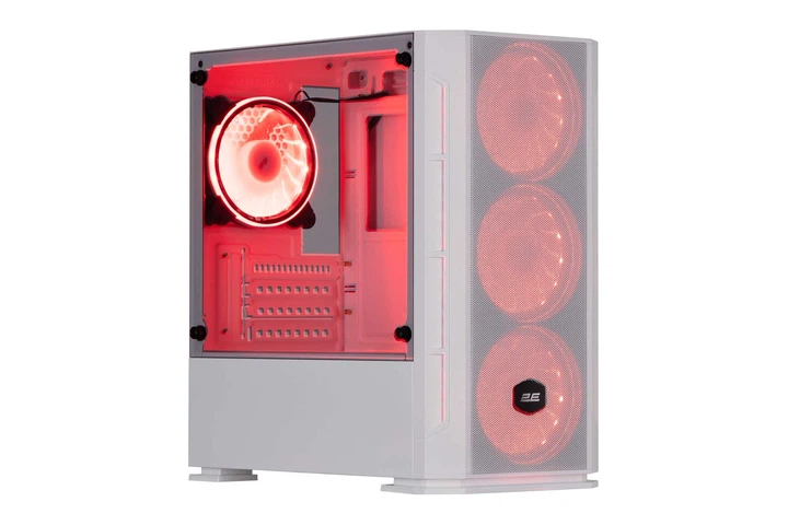 Корпус 2E GAMING Calleo GB700W без БЖ, 2xUSB3.0, 1xUSB2.0, 4x120мм ARGB, VGA 320мм, LCS ready, контроллер с пультом, TG боковое окно, mATX, белый. - изображение 3