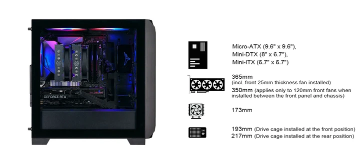 Корпус SilverStone Fara FA312Z-BG без БП, 2xUSB3.0, 2x140мм, ARGB VGA 365мм, LCS ready, TG боковая панель, mATX, черный. - изображение 5