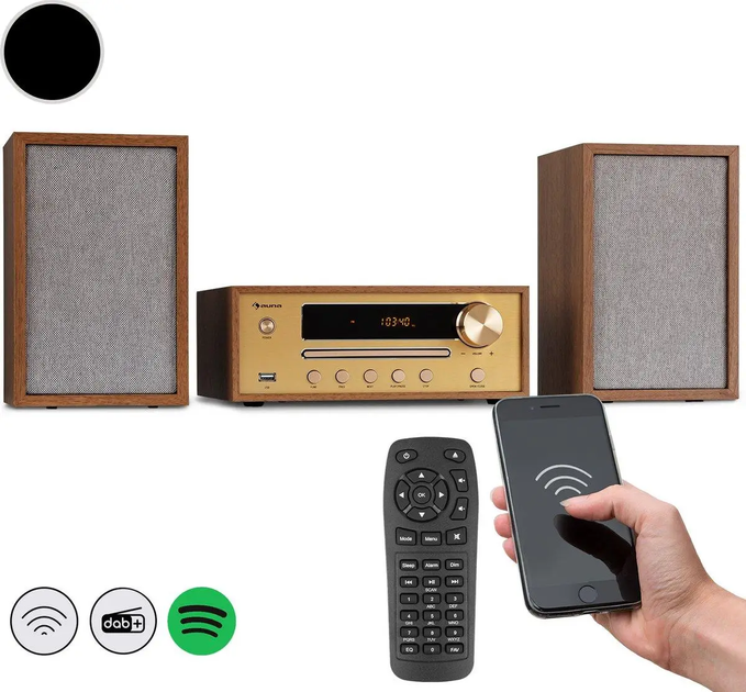 Музичний центр Auna Berklee HiFi Коричневий Б/В - Фото 5 Музичний центр Auna Berklee HiFi Коричневий Б/В - зображення 5