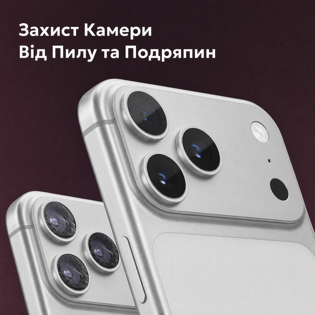Защита для камеры iPhone 17 Pro и 17 Pro Max закалённое стекло титан серый - Фото 3 Защита для камеры iPhone 17 Pro и 17 Pro Max закалённое стекло титан серый - изображение 3