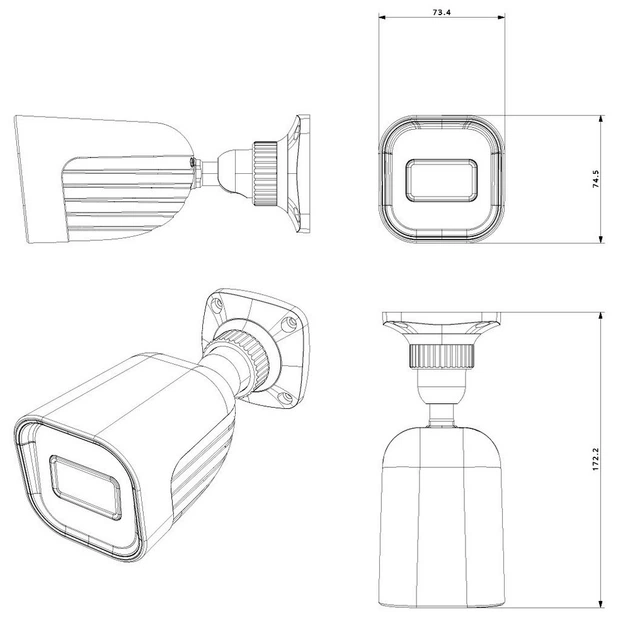 IP-відеокамера 2 Мп Provision-ISR BSH-320IPSN-28-G (2.8 мм) з вбудованим мікрофоном і відеоаналітикою для системи відеонагляду (306587) - изображение 4