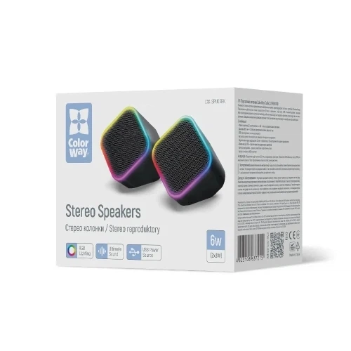 Колонки "Cubix 2.0", Black, 6 Вт (2x3 Вт), 3.5 мм, RGB подсветка ColorWay 000358326 - Фото 4 Колонки "Cubix 2.0", Black, 6 Вт (2x3 Вт), 3.5 мм, RGB подсветка ColorWay 000358326 - изображение 4