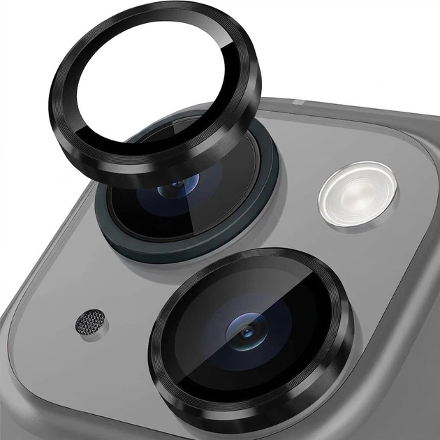 Захисне скло на камеру Fiji Metal Lens для Apple iPhone 15 для лінз із металевою рамкою Black - Фото 1 Захисне скло на камеру Fiji Metal Lens для Apple iPhone 15 для лінз із металевою рамкою Black - зображення 1