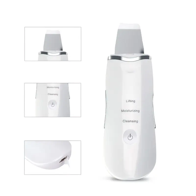 Ультразвуковой скраббер портативный для чистки лица Face Cleaner 8816 / Очиститель поров / Скрабер лифтинг - изображение 2