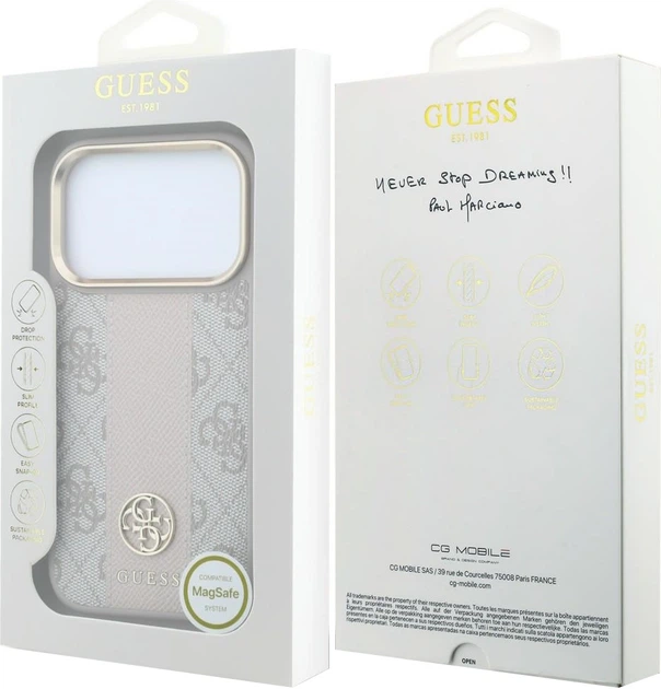 Чохол для смартфона Guess 4G with Stripe Round and Classic Logos MagSafe для Apple iPhone 18 Pro Max / Apple iPhone 17 Pro Max Pink (3666339652630) - зображення 7