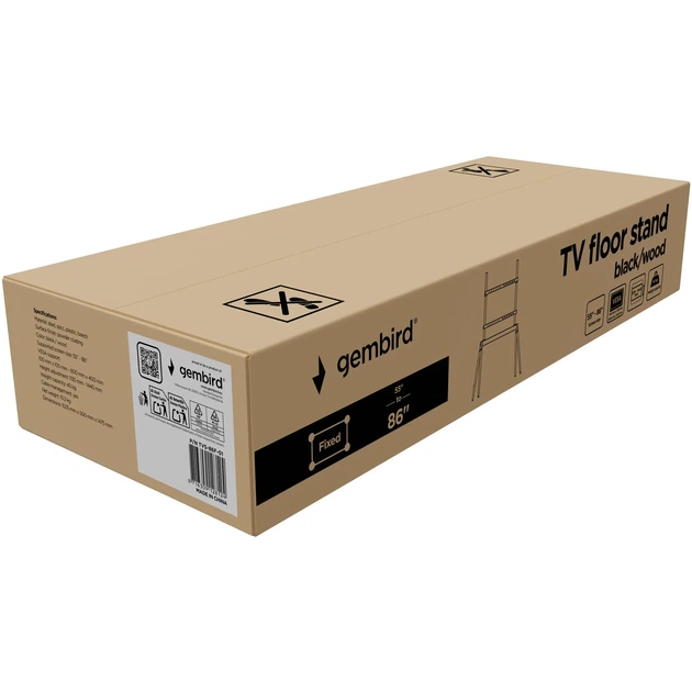 Підлогова стійка Gembird TVS-86F-01-BK - Фото 4 Підлогова стійка Gembird TVS-86F-01-BK - зображення 4