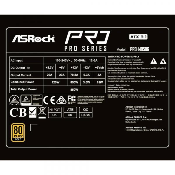 Блок живлення ASRock PRO-M850G - зображення 9