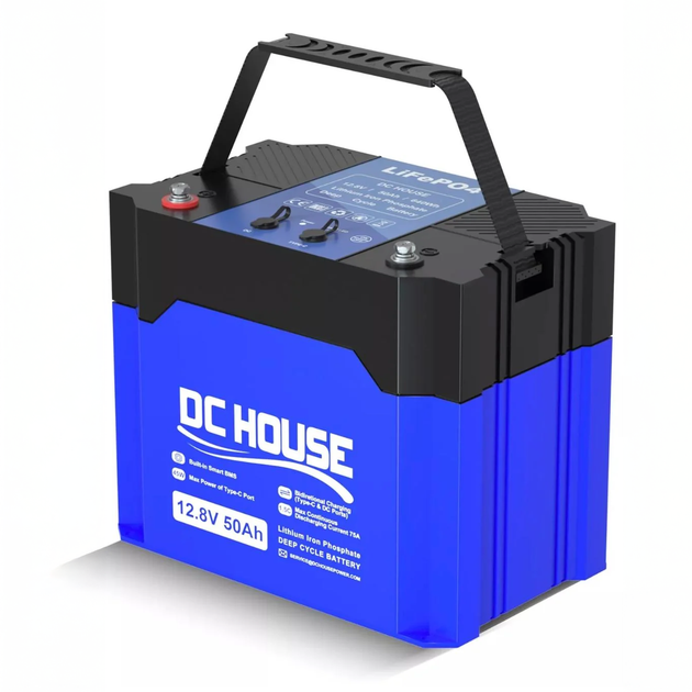 Аккумулятор DC HOUSE 12V 50Ah 640Wh с BMS 75A USB-C 45W DC 5A для лодки кемпинга и RV, 4000+ циклов - Фото 8 Аккумулятор DC HOUSE 12V 50Ah 640Wh с BMS 75A USB-C 45W DC 5A для лодки кемпинга и RV, 4000+ циклов - изображение 8