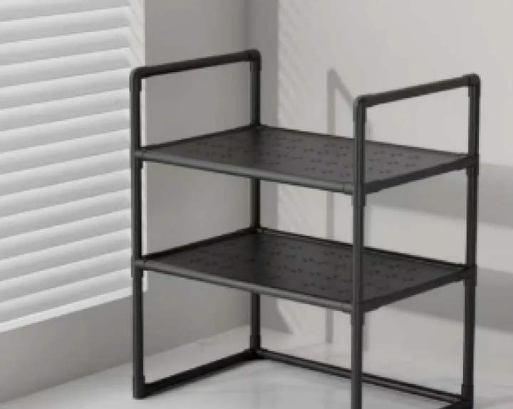 Стелаж кухонний Kitchen Racks для мікрохвильової печі, двоярусний, 54 × 75 × 31 см, метал і пластик, із висувною конструкцією та двома полицями, органайзер для зберігання кухонного приладдя, посуду та пляшок - Фото 6 Стелаж кухонний Kitchen Racks для мікрохвильової печі, двоярусний, 54 × 75 × 31 см, метал і пластик, із висувною конструкцією та двома полицями, органайзер для зберігання кухонного приладдя, посуду та пляшок - зображення 6