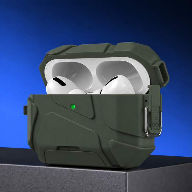 Твердый защитный чехол для наушников AirPods 2 Pro || Air Pods 2 Pro . Зеленый цвет - Фото 2 Твердый защитный чехол для наушников AirPods 2 Pro || Air Pods 2 Pro . Зеленый цвет - изображение 2