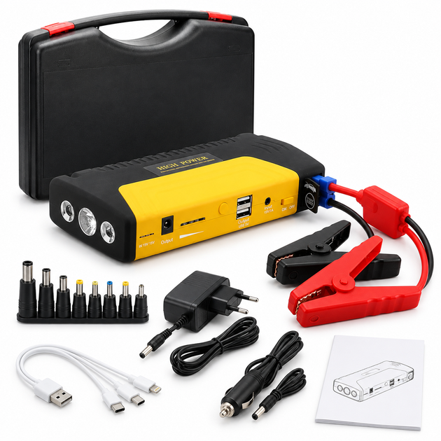 Пусковий пристрій Jump Starter 50800 мАг для авто, Power Bank з аварійним запуском двигуна та зарядкою гаджетів - зображення 8