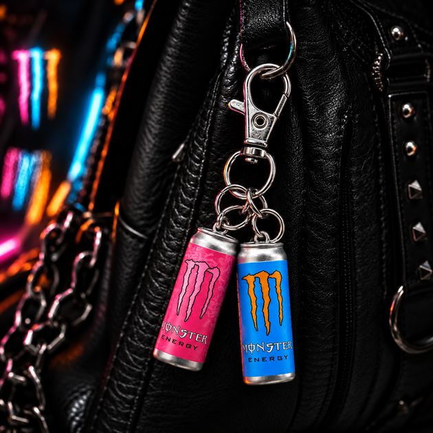 Брелок Monster Energy с двумя объёмными баночками, Монстер розово-голубой, 5,5 см - Фото 8 Брелок Monster Energy с двумя объёмными баночками, Монстер розово-голубой, 5,5 см - изображение 8