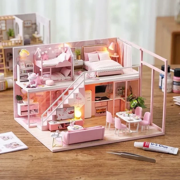 3D Румбокс Cute Room L-027 Pink House + Пилозахисний купол - изображение 6