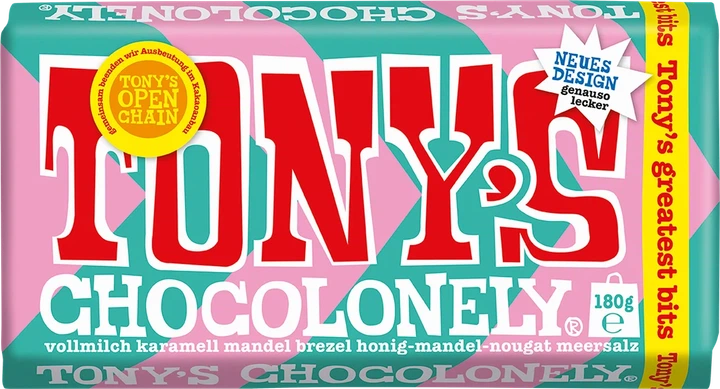 Шоколад молочный Tony's Chocolonely с карамелью, миндалем, кренделем и медом, 180г (Нидерланды) - изображение 3