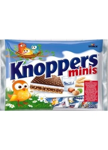 Вафлі Knoppers Minis 200 г - Фото 1 Вафлі Knoppers Minis 200 г - изображение 1
