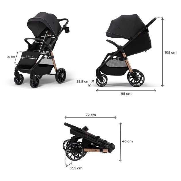 Прогулочная коляска Kinderkraft Grande 2 Black (KSGRAN02BLK000) - изображение 5