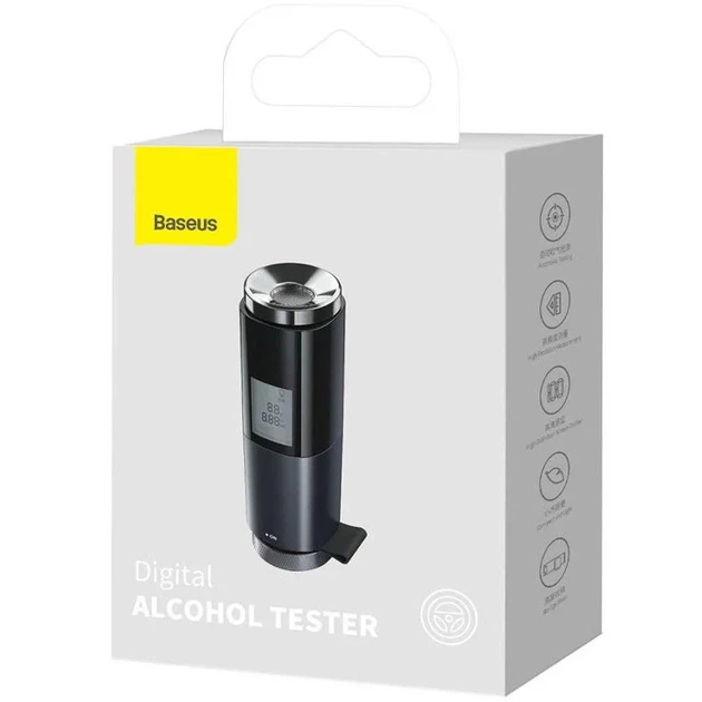 Алкотестер Baseus Digital Alcohol Tester CRCX-01 Type-C чорний - Фото 6 Алкотестер Baseus Digital Alcohol Tester CRCX-01 Type-C чорний - зображення 6