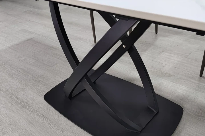 Стол HILDA CERAMIC раскладной 160(240)х90 см керамика белый мат/черный - изображение 7