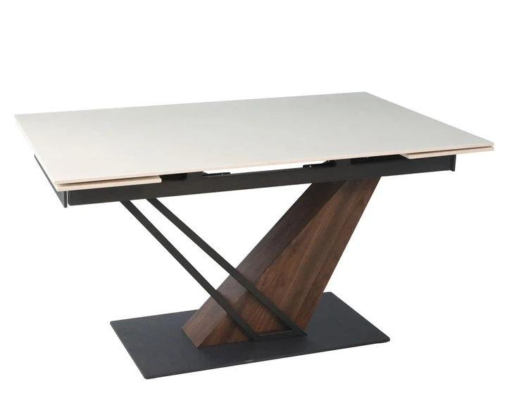 Стол раскладной FERNANDO CERAMIC 140(200)x90 см керамика бежевый мат/металл черный - Фото 2 Стол раскладной FERNANDO CERAMIC 140(200)x90 см керамика бежевый мат/металл черный - изображение 2