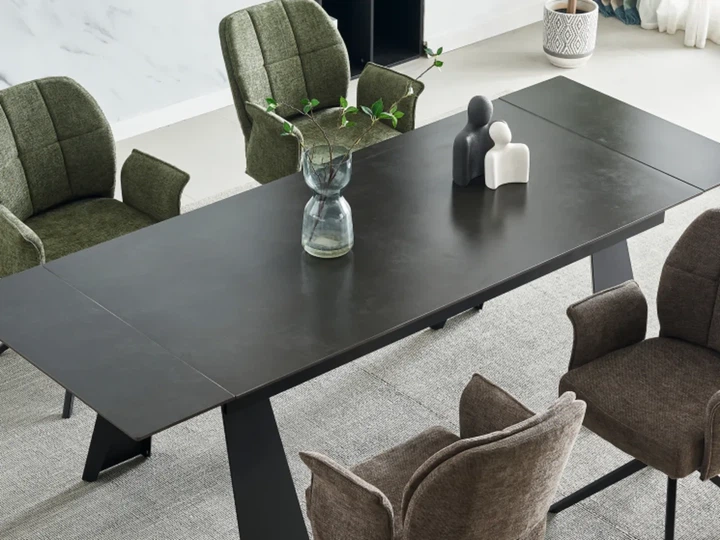 Стол Arnold Ceramic 180(240)х90 см Wic dark grey черный каркас - изображение 3