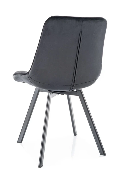 Стул MONTI VELVET вращающийся 180° металл черный 51х60х88 см велюр черный - изображение 4