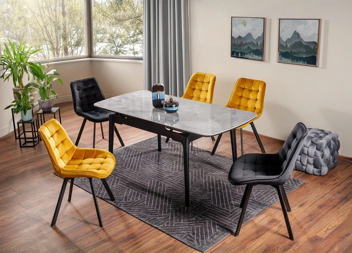 Стул MONTI VELVET вращающийся 180° металл черный 51х60х88 см велюр черный - изображение 6