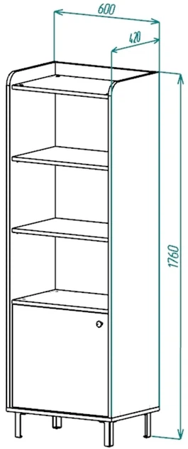 Пенал ProDobro ЛДСП 176х60х42 см Кашемир Орех Франклин Табачный - изображение 6