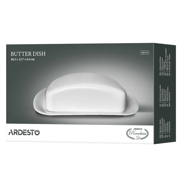 Масленка ARDESTO 203x127x64 см фарфор белая - Фото 8 Масленка ARDESTO 203x127x64 см фарфор белая - изображение 8