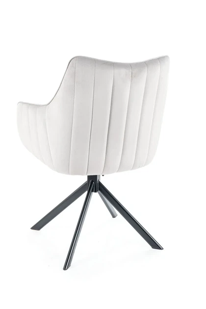Стул AZALIA VELVET 86х61х44 см велюр светло-серый черный каркас - изображение 4