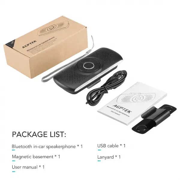 Автомобильная гарнитура AGPTEK Bluetooth 4.2 - изображение 4