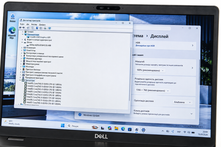Ноутбук Dell Latitude 5500 15.6" HD Intel Core i5-8265U 16GB DDR4 256GB NVMe SSD Windows Чорний Б/У - изображение 5
