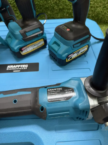 Аккумуляторный набор инструмента в кейсе 5в1 Krafftec 48V/8Ah Гайковерт Шуруповерт Перфоратор Угловая шлифмашина Циркулярная пила - изображение 3