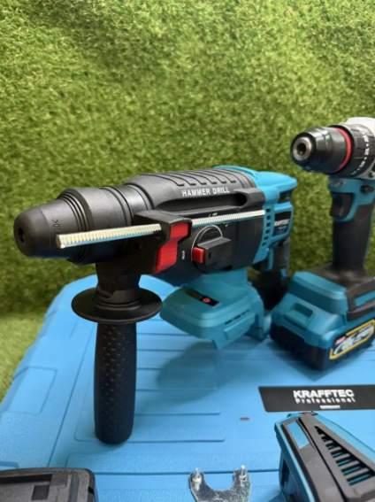 Аккумуляторный набор инструмента в кейсе 5в1 Krafftec 48V/8Ah Гайковерт Шуруповерт Перфоратор Угловая шлифмашина Циркулярная пила - изображение 10
