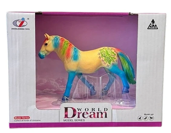 Фигурка коня жёлтого, фантазийная расцветка, Dino Toys - Фото 1 Фигурка коня жёлтого, фантазийная расцветка, Dino Toys - изображение 1