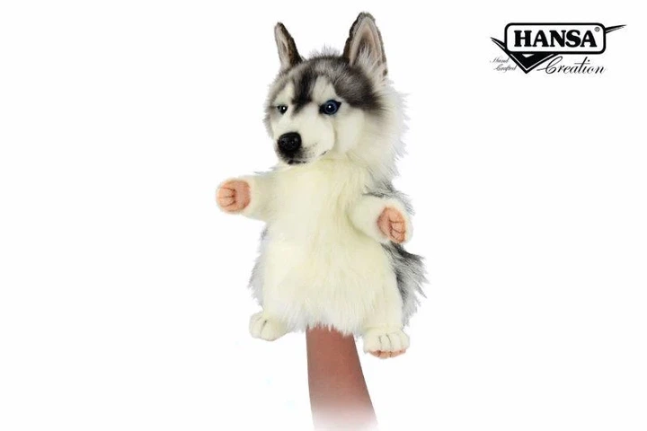 Мягкая игрушка на руку Hansa Хаски, серия Puppet, 33 см - Фото 1 Мягкая игрушка на руку Hansa Хаски, серия Puppet, 33 см - изображение 1