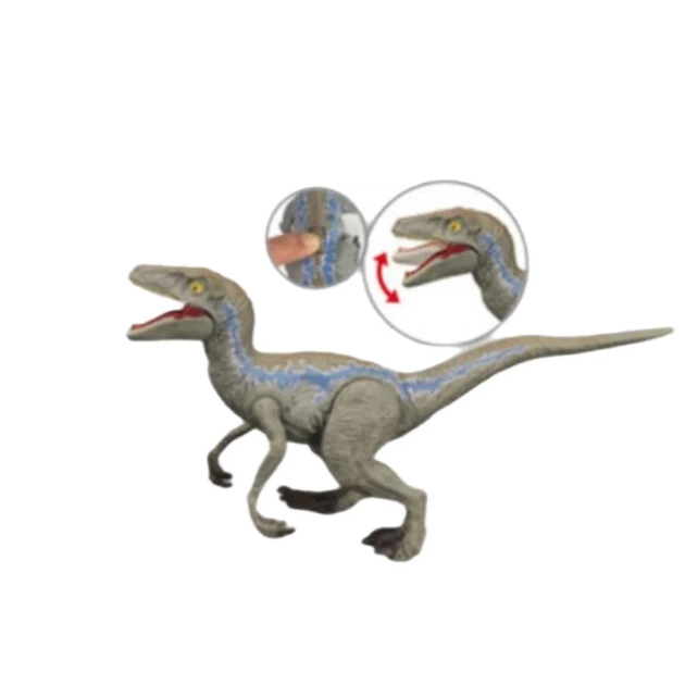 Фигурка динозавра Велоцираптор двигающийся, серый, Dino Toys - Фото 1 Фигурка динозавра Велоцираптор двигающийся, серый, Dino Toys - изображение 1