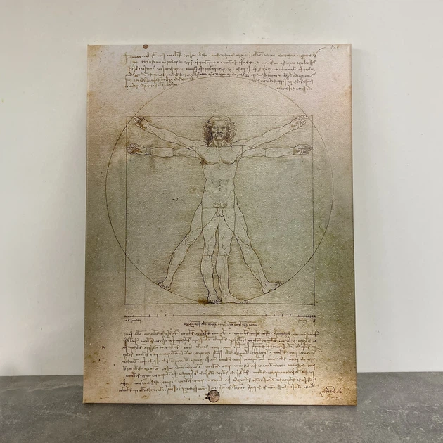 Інтер'єрна картина Вітрувіанська людина, Леонардо да Вінчі, Leonardo da Vinci, Vitruvian Man, інтер'єрний декор, 42×30 см (id6952) - зображення 4