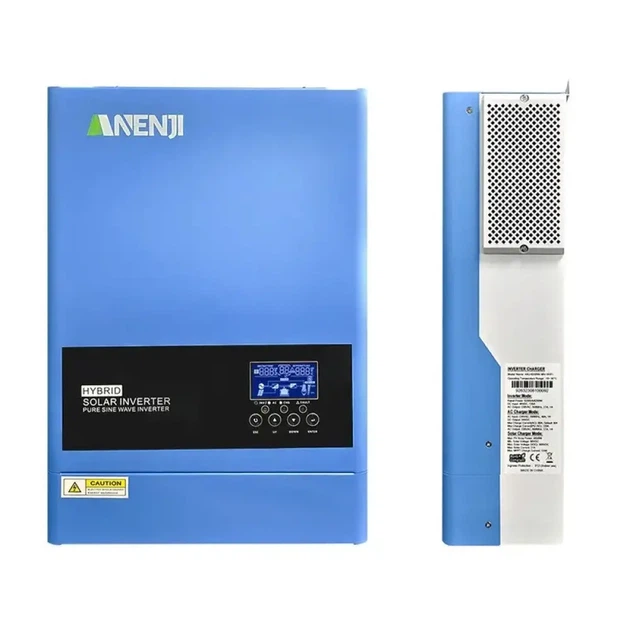 Інвертор Anenji WiFi 6.2 кВт з подвійним виходом, Гібридний з низьким рівнем шуму MPPT 120А, 48 В - Фото 2 Інвертор Anenji WiFi 6.2 кВт з подвійним виходом, Гібридний з низьким рівнем шуму MPPT 120А, 48 В - изображение 2
